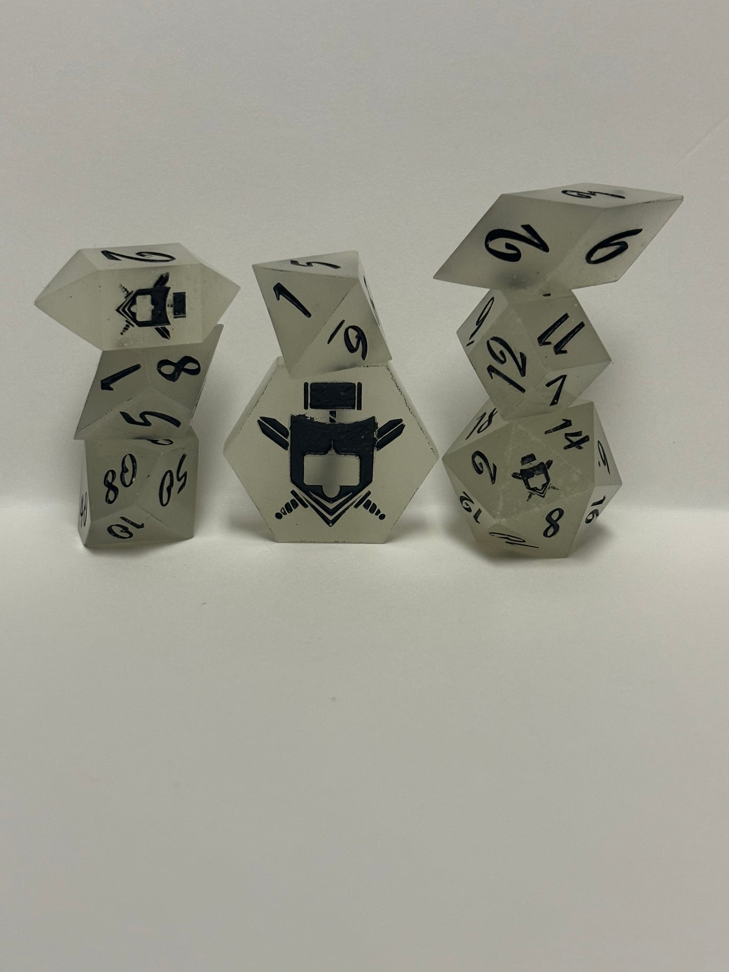 Glow Wyrm 8 pc. Glow in the Dark Resin Dice Set (Green)