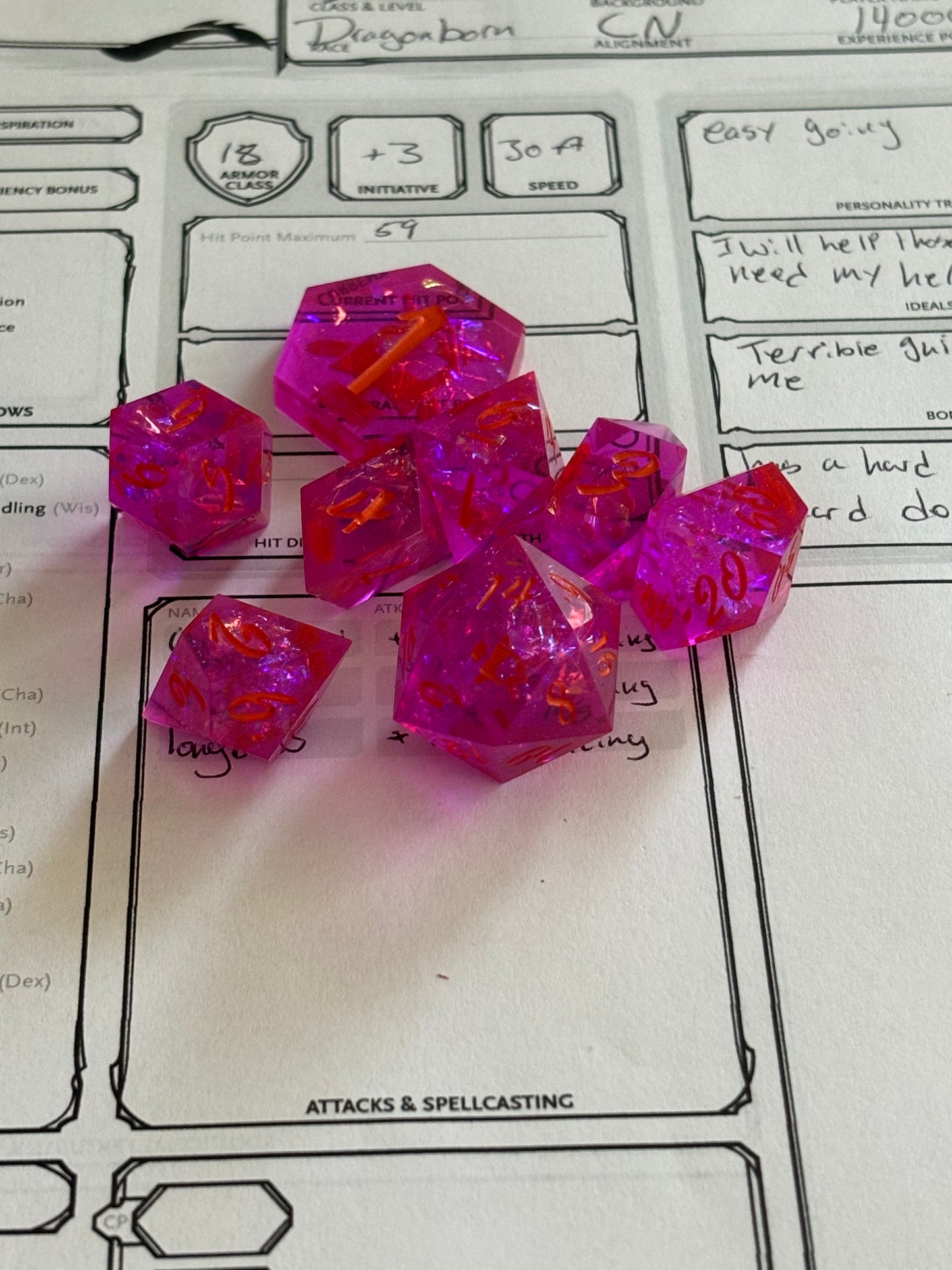 Lava Flow 8 Pc. Resin Dice Set