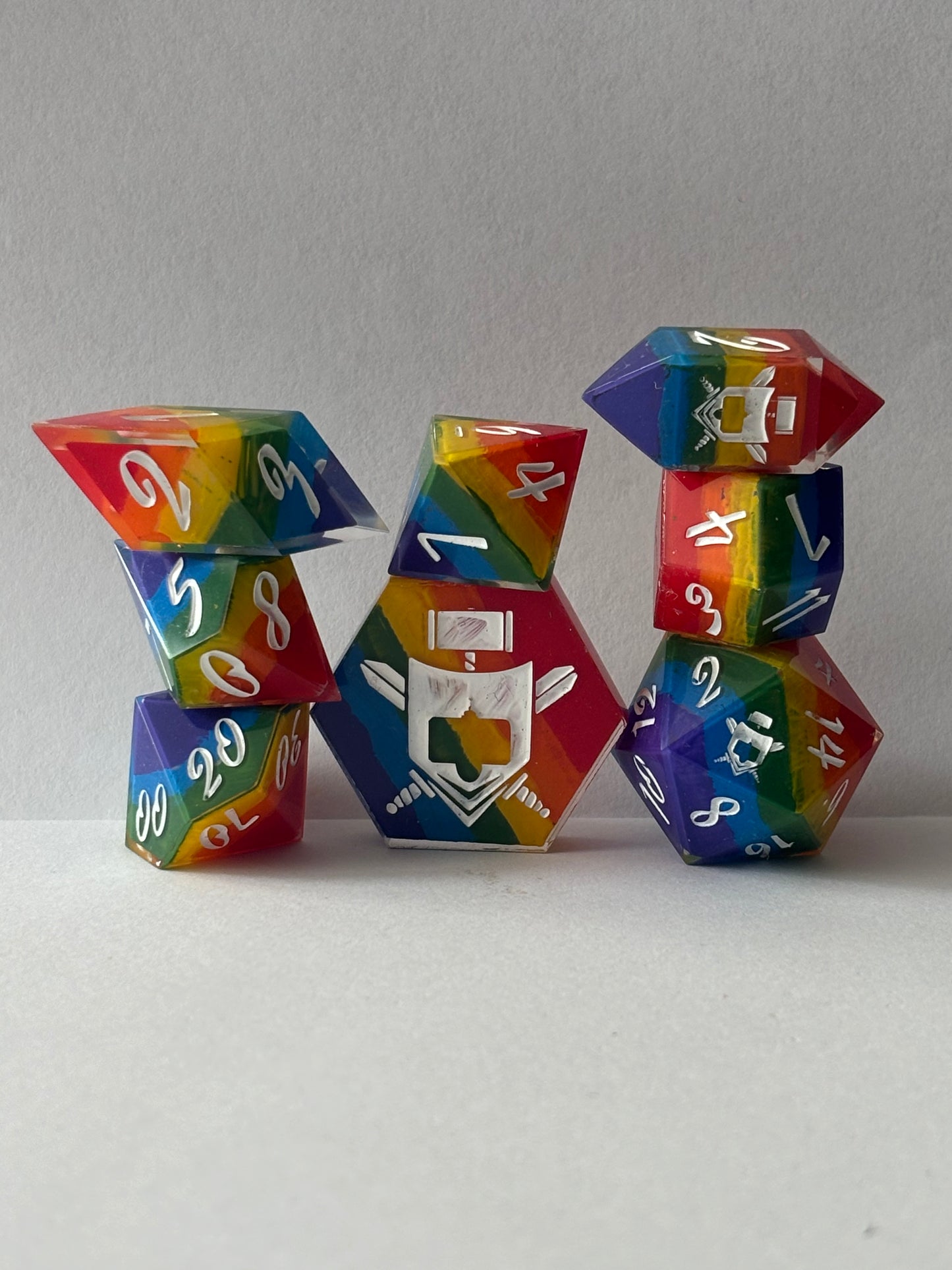 Pride 8 pc. Resin Dice Set