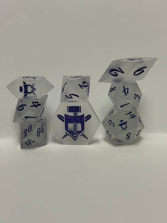 Glow Wyrm 8 pc. Glow in the Dark Resin Dice Set (Blue)