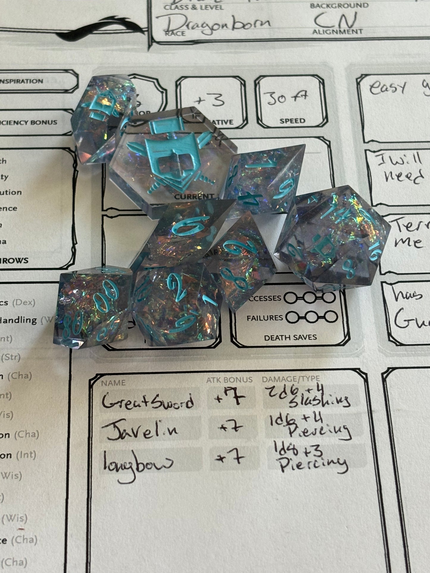 Lightning Storm 8 Pc. Resin Dice Set