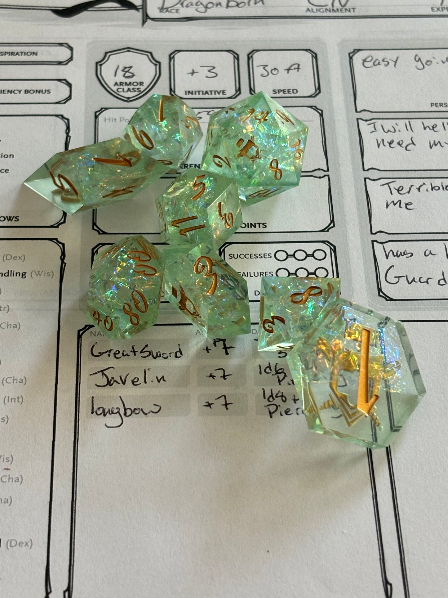 Fairy Wings 8 Pc. Resin Dice Set