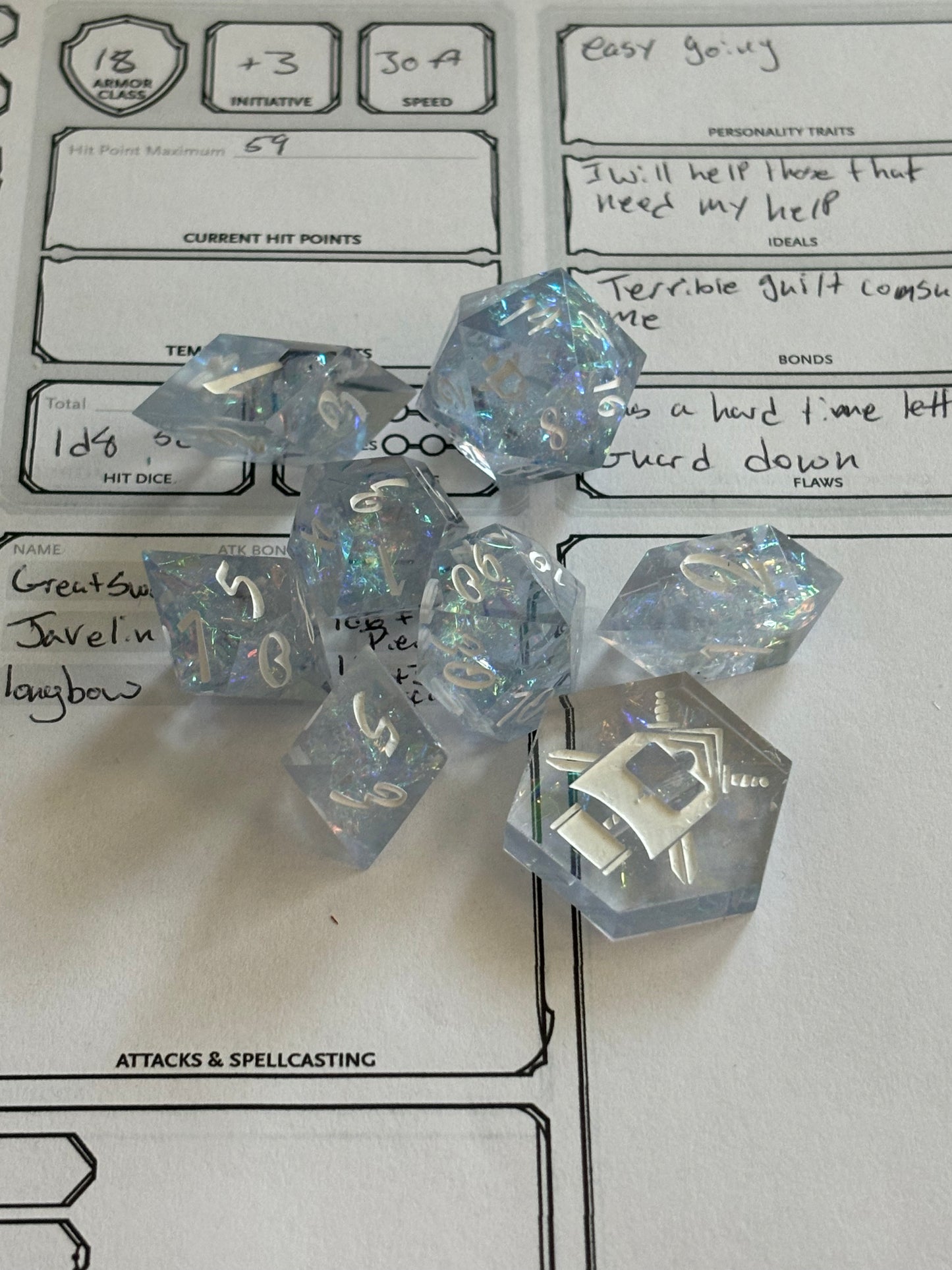 Siren Tears 8 Pc. Resin Dice Set