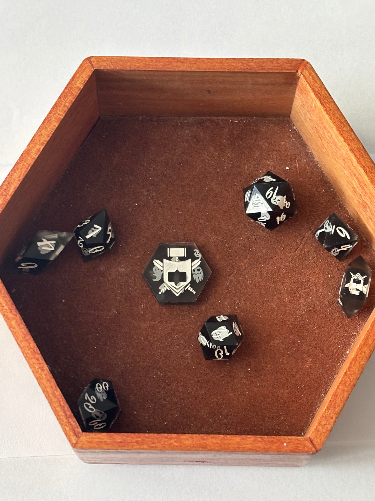 Spooky Ghosts 8 pc. Resin Dice Set (Black)