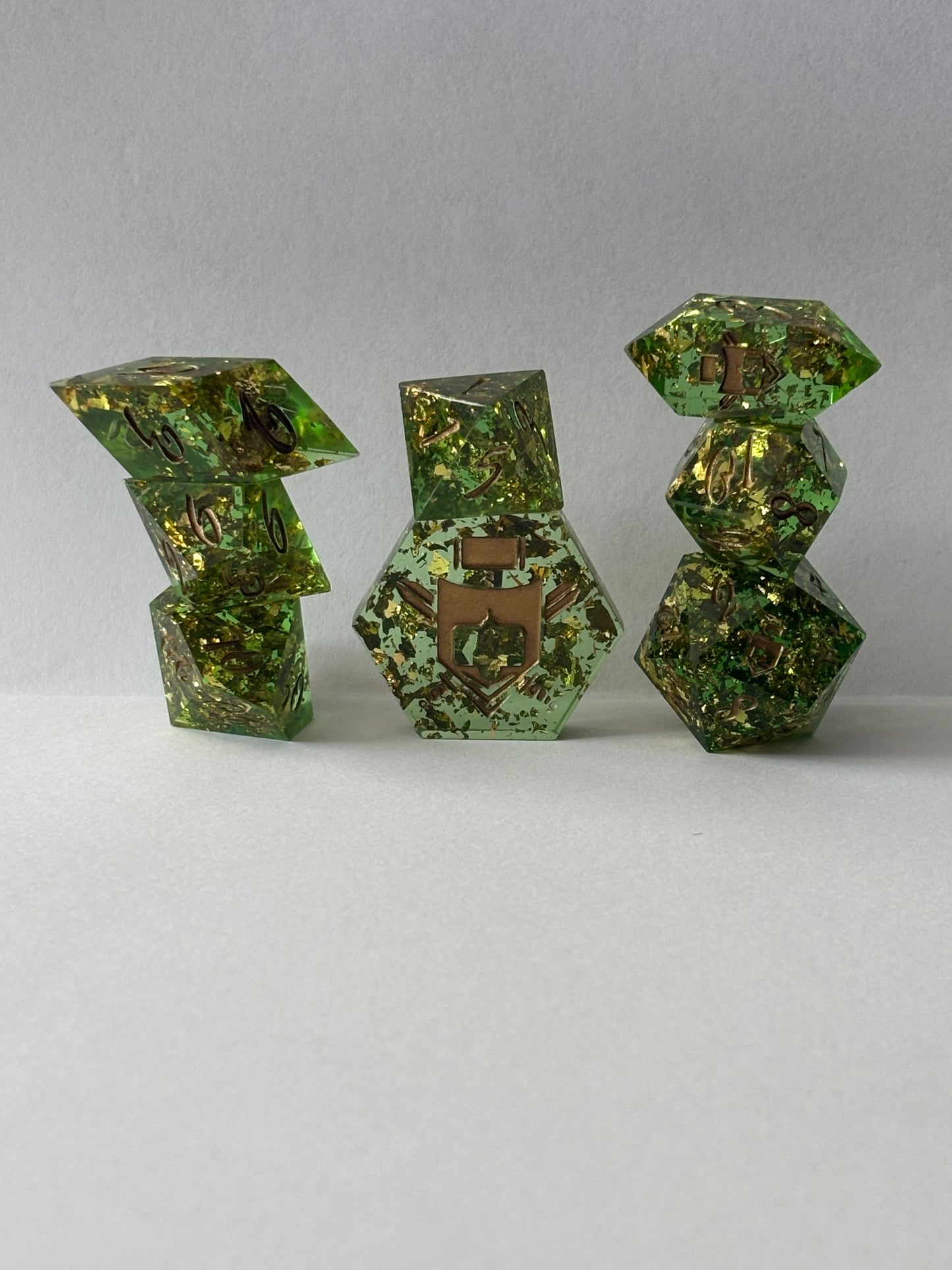 Pot of Gold 8 pc. Resin dice Set