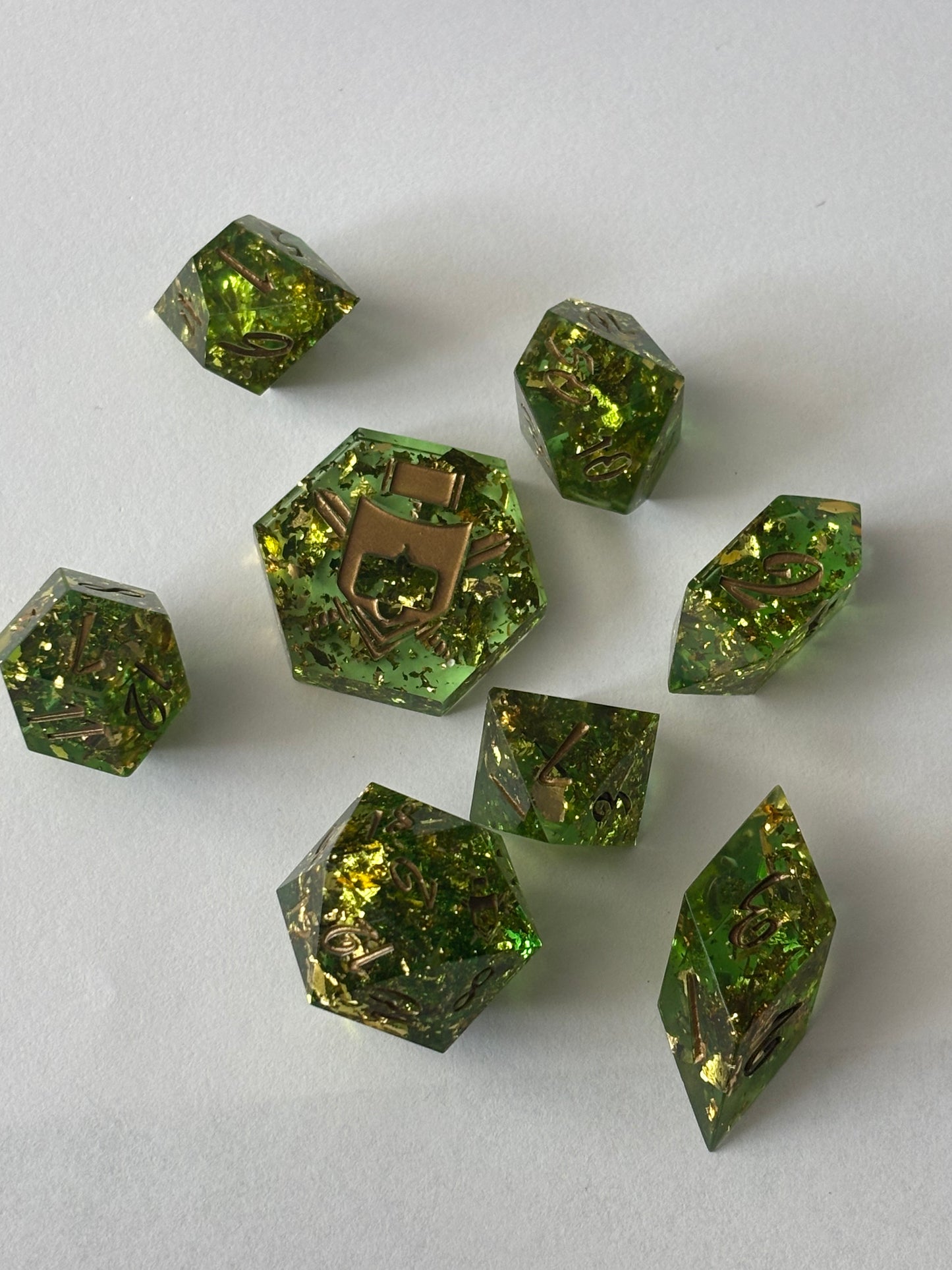 Pot of Gold 8 pc. Resin dice Set