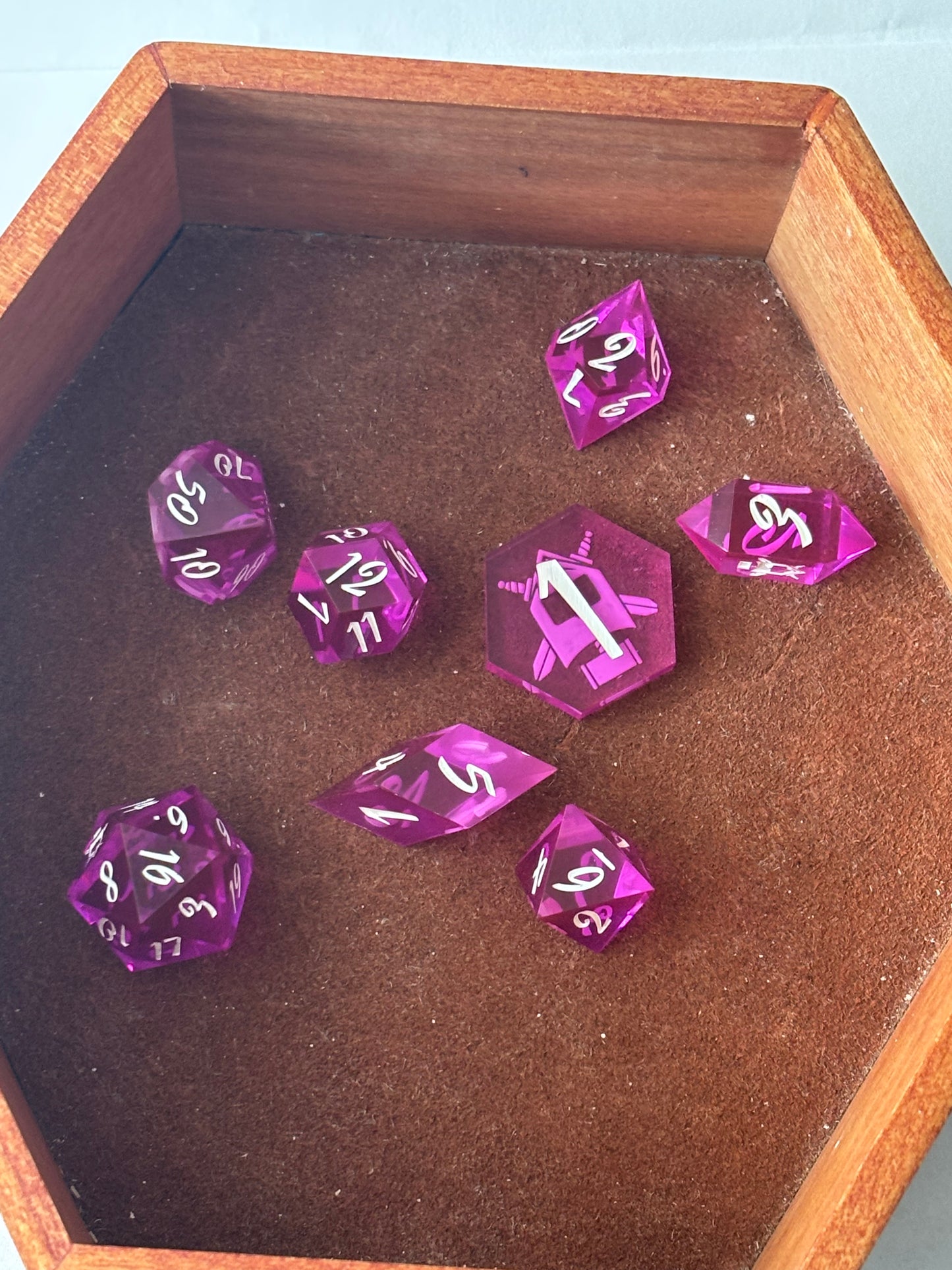 Transparent Purple 8 pc. Resin Dice Set