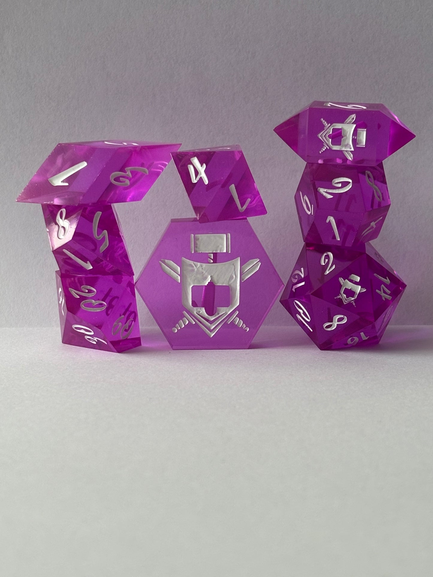 Transparent Purple 8 pc. Resin Dice Set