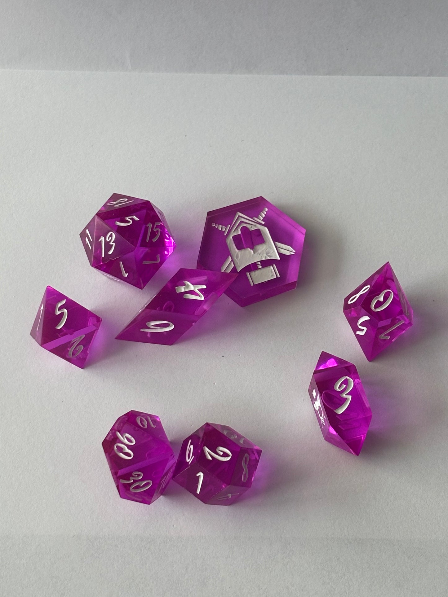 Transparent Purple 8 pc. Resin Dice Set