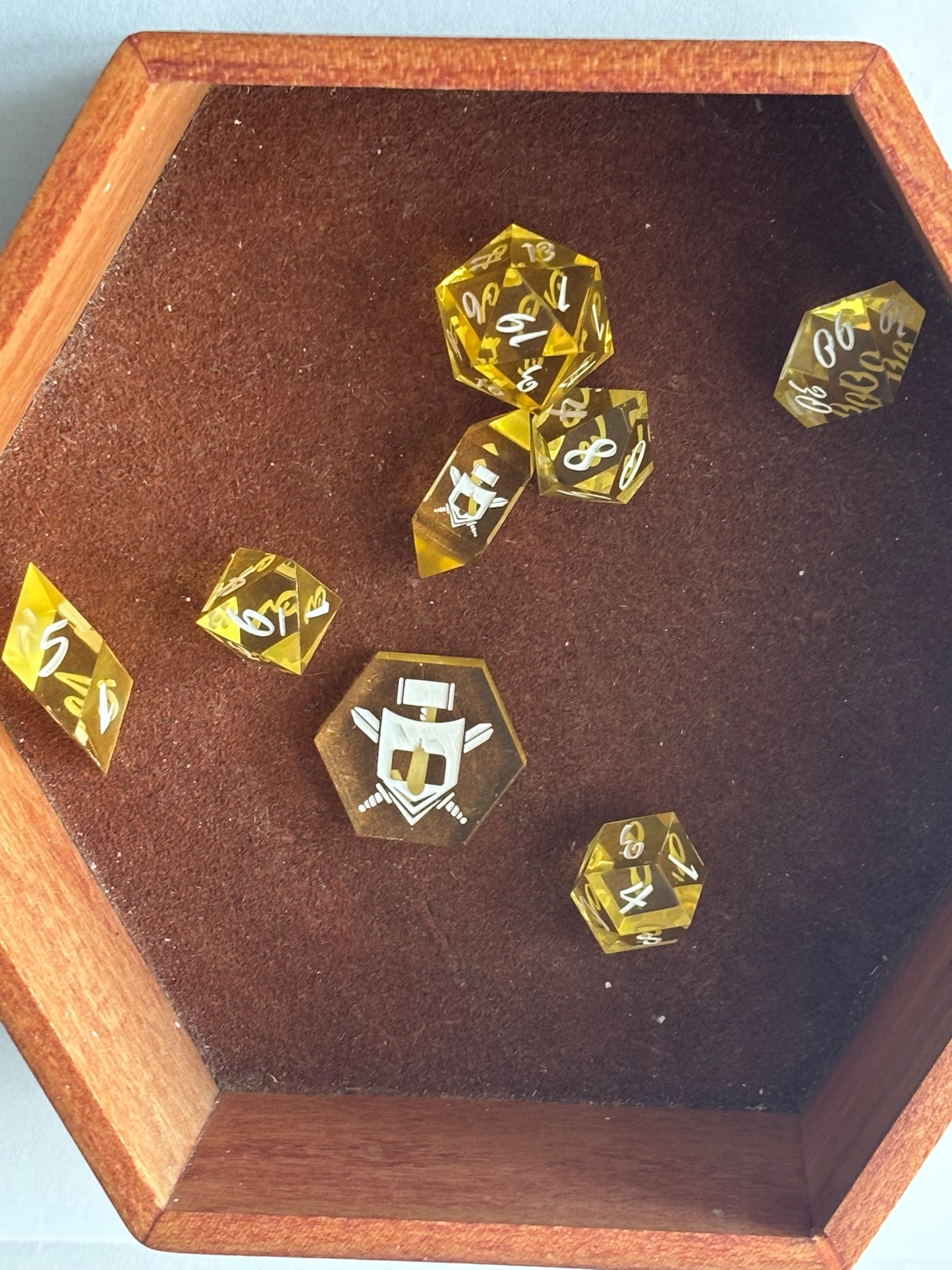 Transparent Yellow 8 pc. Resin Dice Set