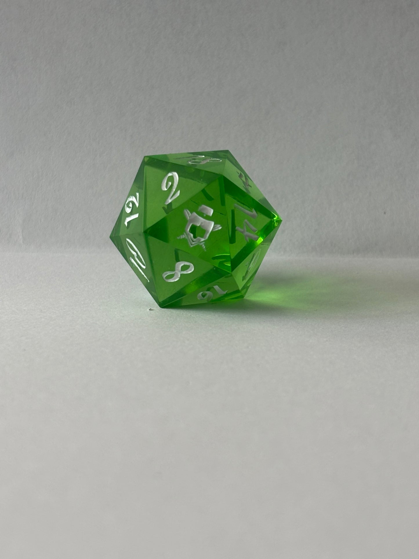 Transparent Green 8 pc. Resin Dice Set