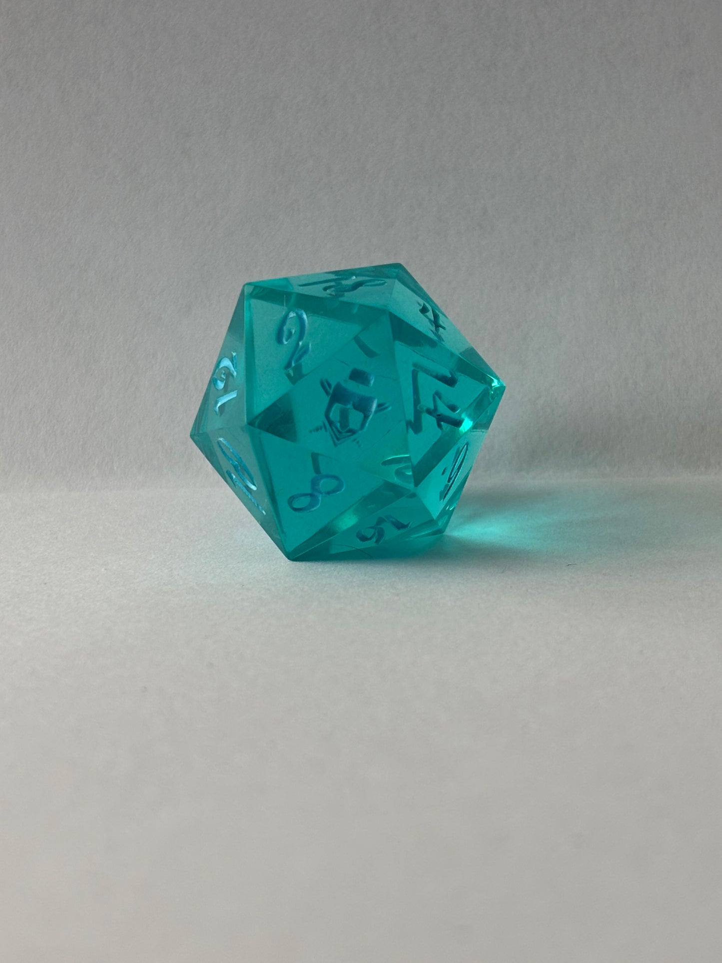 Transparent Teal 8 pc. Resin Dice Set