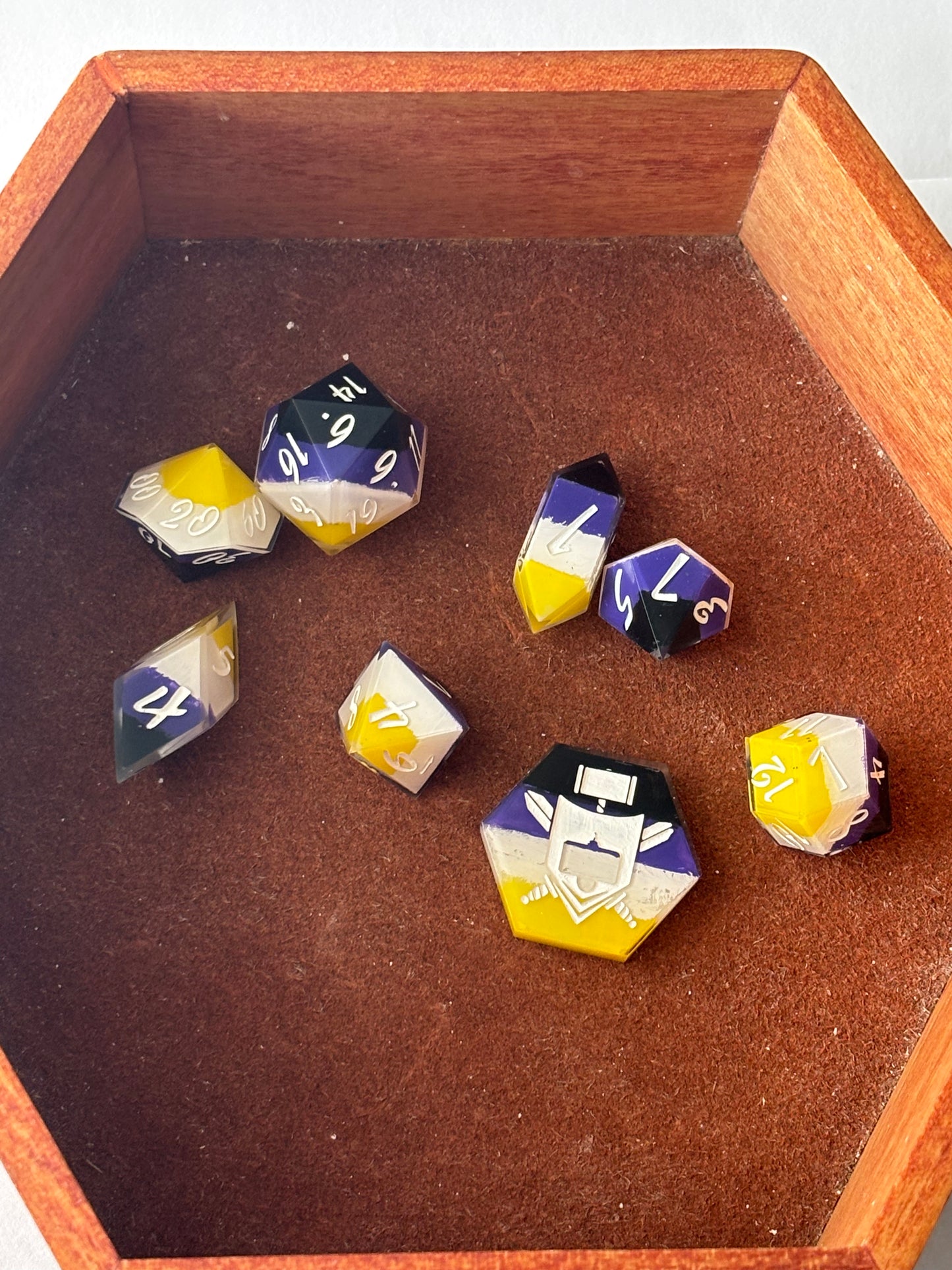 Non binary 8 pc. Resin Dice Set