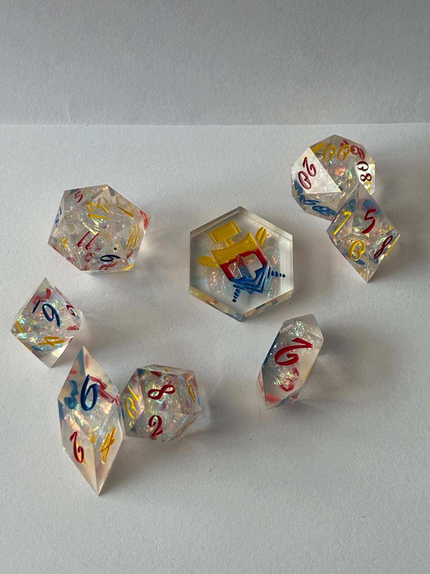 Primary 8 pc. Resin Dice Set