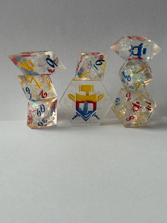 Primary 8 pc. Resin Dice Set