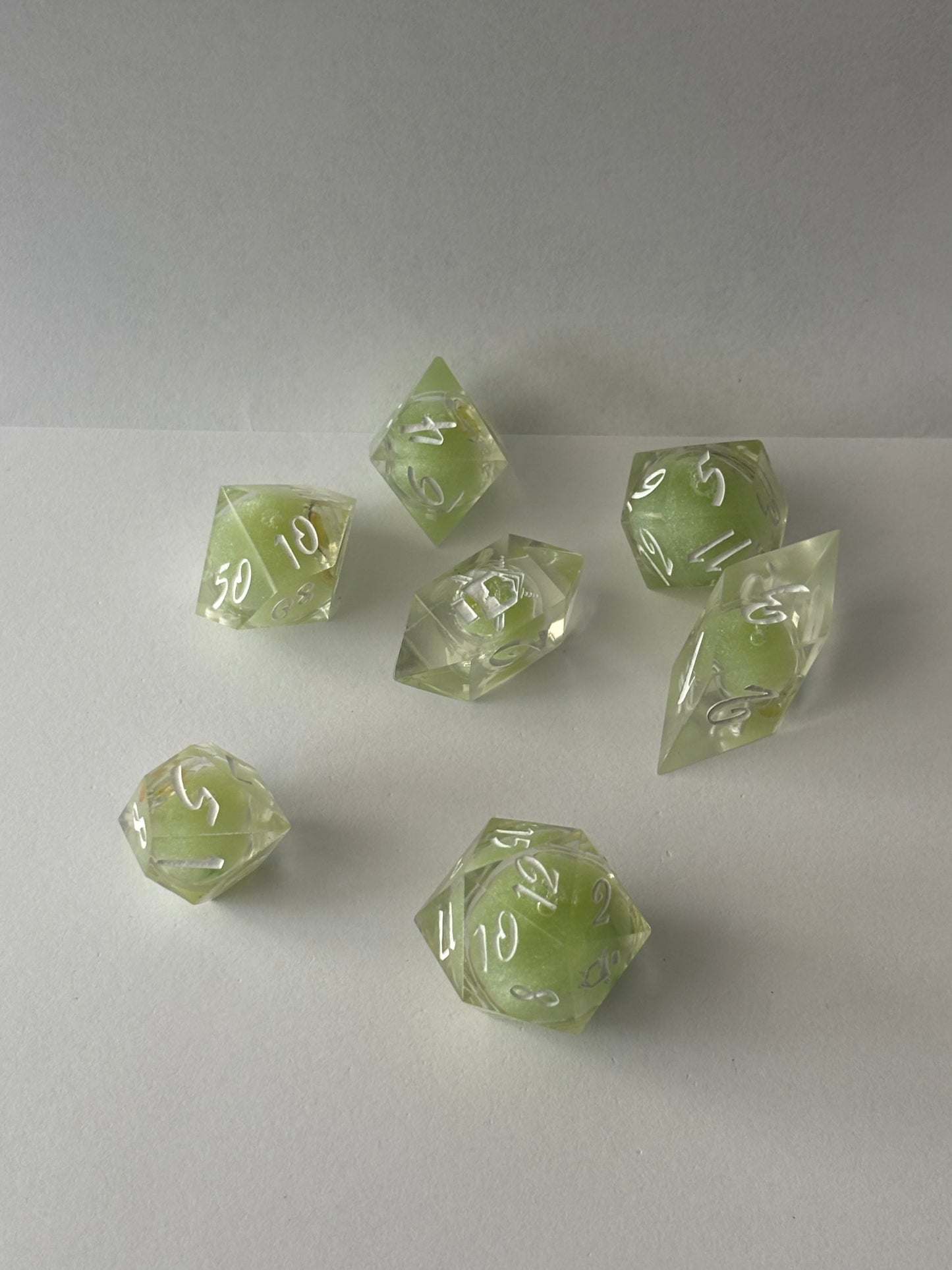 7 pc. Liquid Core Resin Dice Set