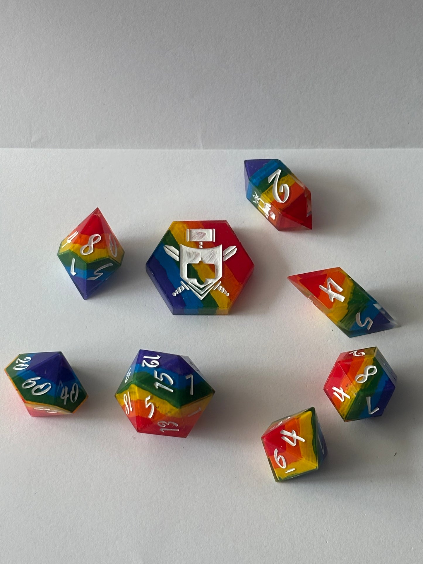 Pride 8 pc. Resin Dice Set